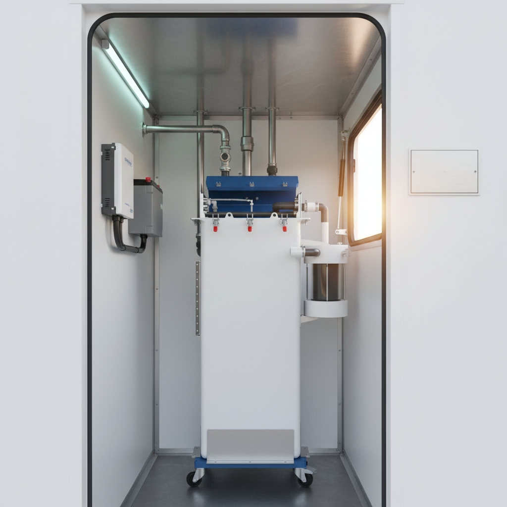 OCTO Nano inside a sanitation cabin service compartment
